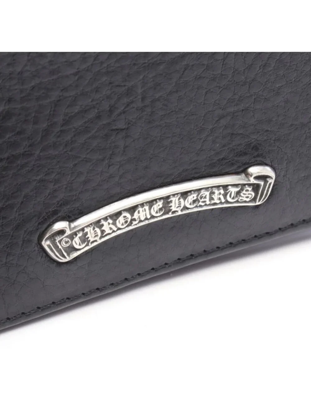 Chrome Hearts Card Case Scroll Label 3 Pocket Leather